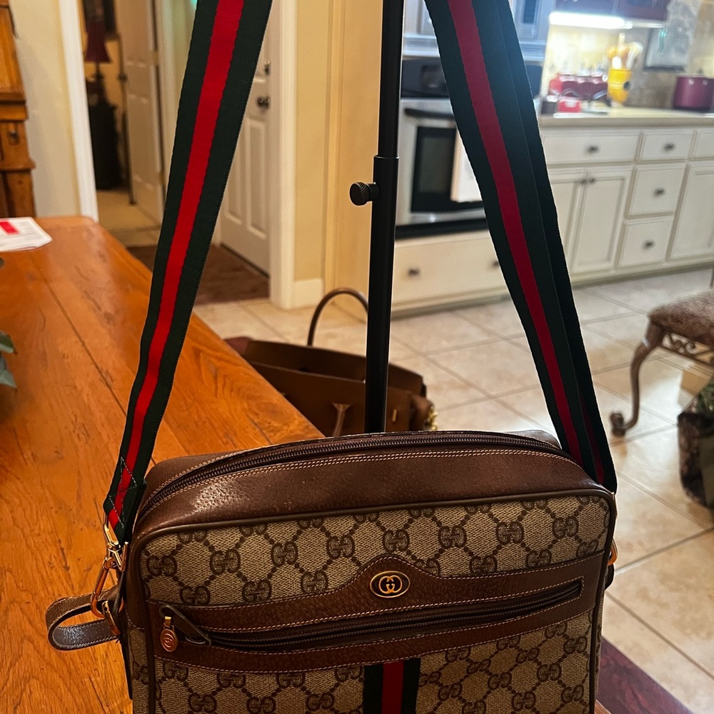 Vintage Gucci Ophidia Web Stripe Brown Canvas Leather Crossbody - Picture 16 of 16